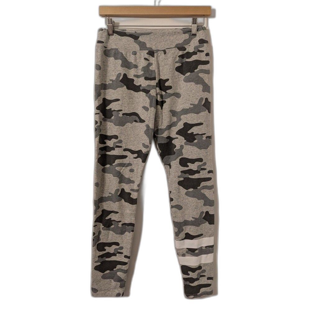 Sundry Women's Size 2 Striped Detail Camo Leggings In Heathered Gray
